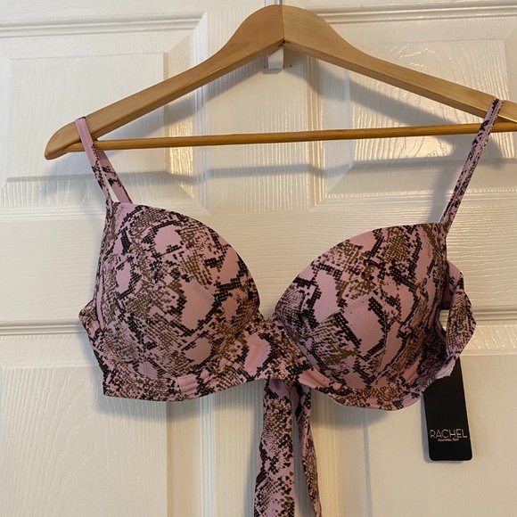 Rachel Roy Underwire Bikini Swim Top - Python Pink Medium M - NWT - Picture 5 of 7